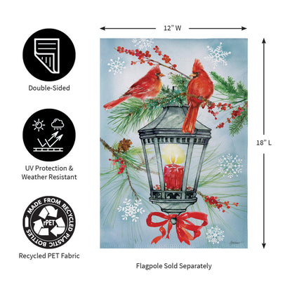 Cardinal Lantern Suede Garden Flag - Tampa Home & Garden Store