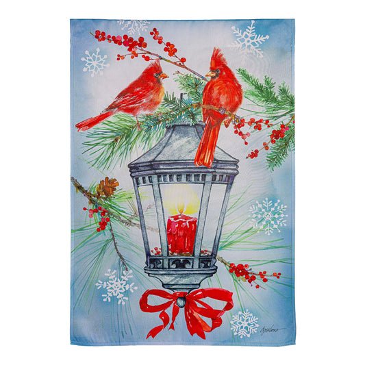 Cardinal Lantern Suede House Flag - Tampa Home & Garden Store