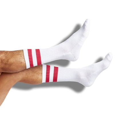 DeadSoxy Cardinal/White Mixed Socks 8 Pack, team colorways, white socks with red cuffs on Tampa Home & Garden Store