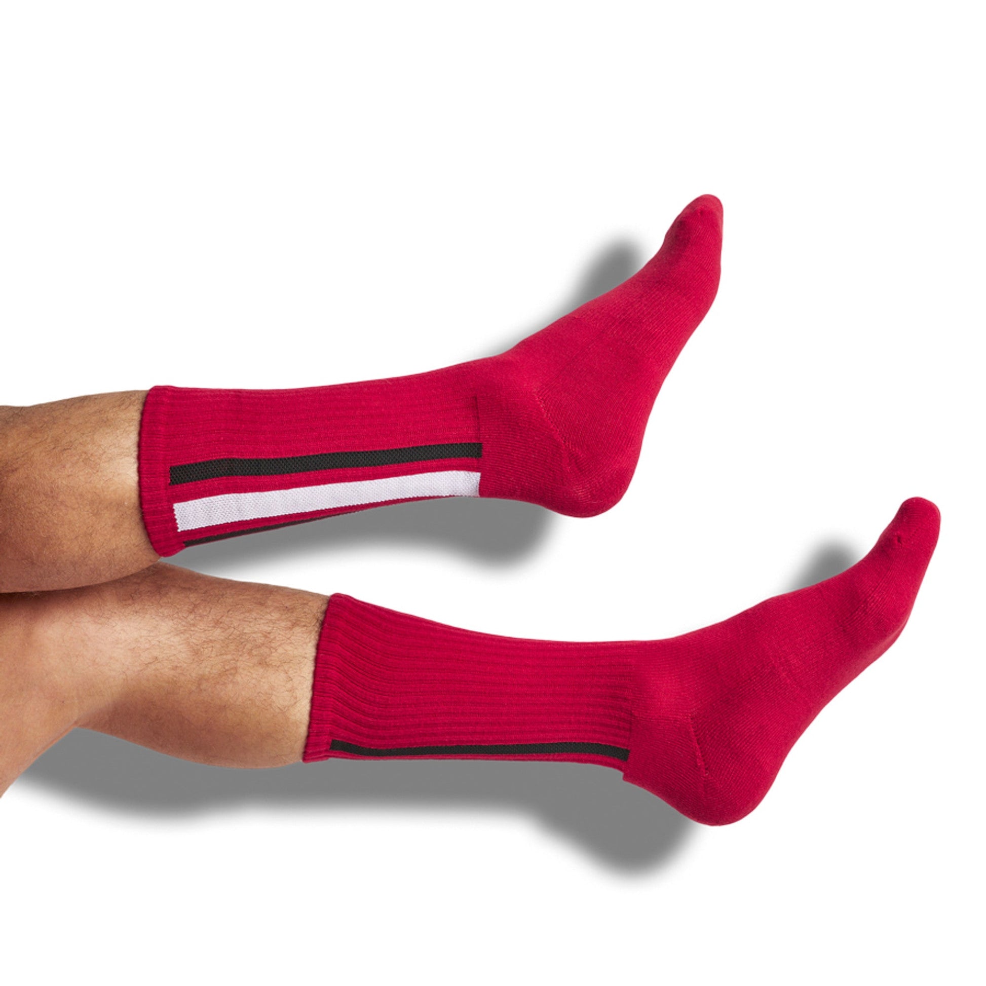 DeadSoxy Cardinal/White casual socks 4-pack red knit with black and white stripe accents on Tampa Home & Garden Store