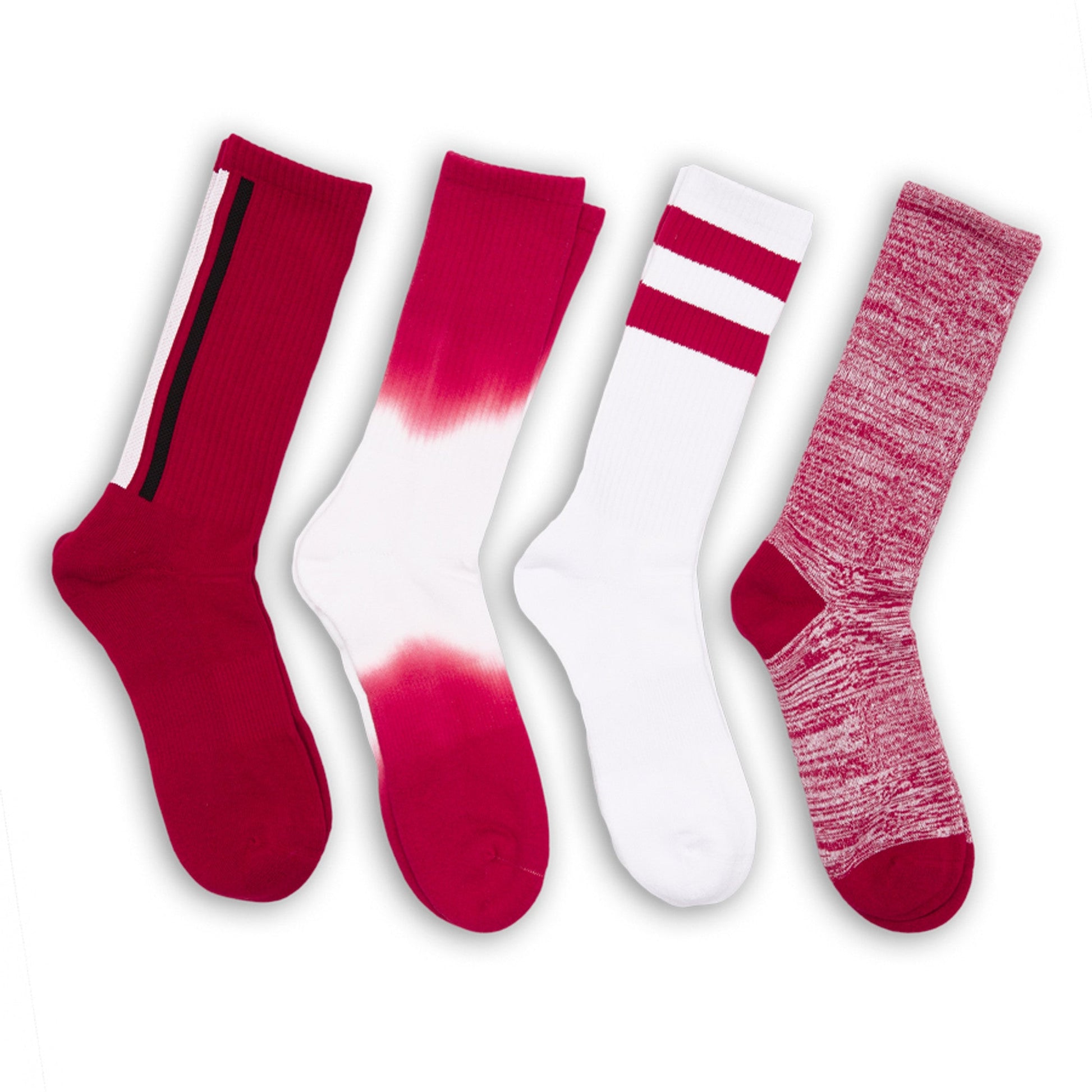 Cardinal/White casual socks 4 pack by DeadSoxy, team colorways on Tampa Home & Garden Store