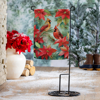Cardinals In Winter Suede Garden Flag - Tampa Home & Garden Store