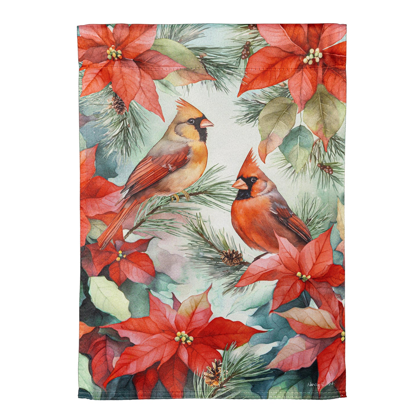 Cardinals In Winter Suede Garden Flag - Tampa Home & Garden Store