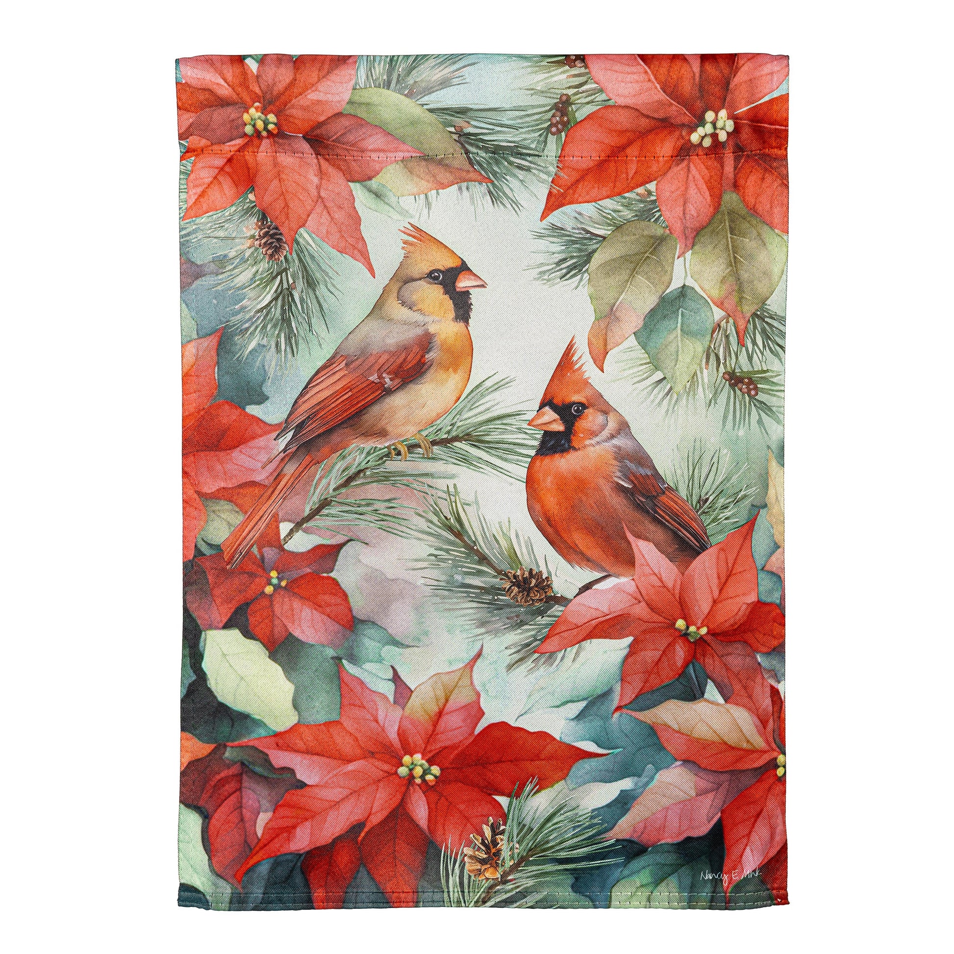 Cardinals In Winter Suede Garden Flag - Tampa Home & Garden Store