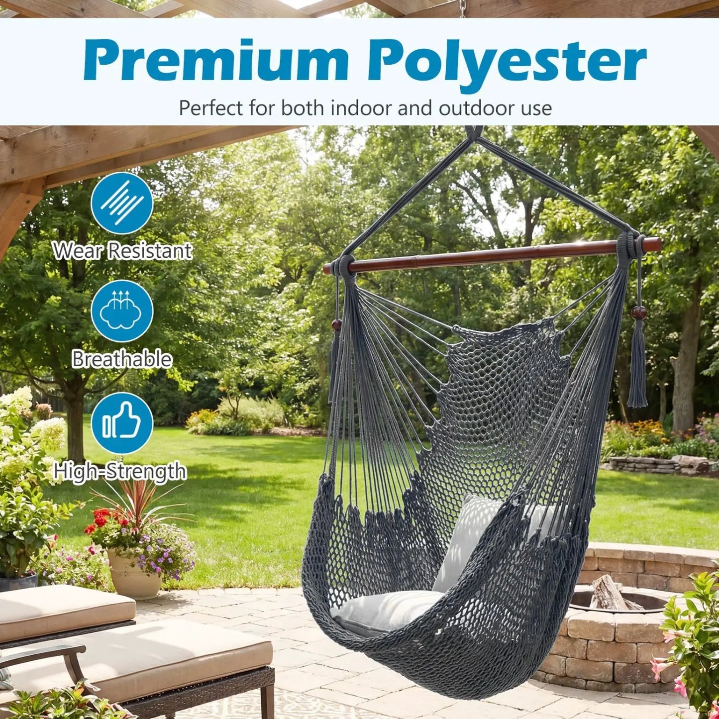 Caribbean Hammock Chair with Spreader Bar Large