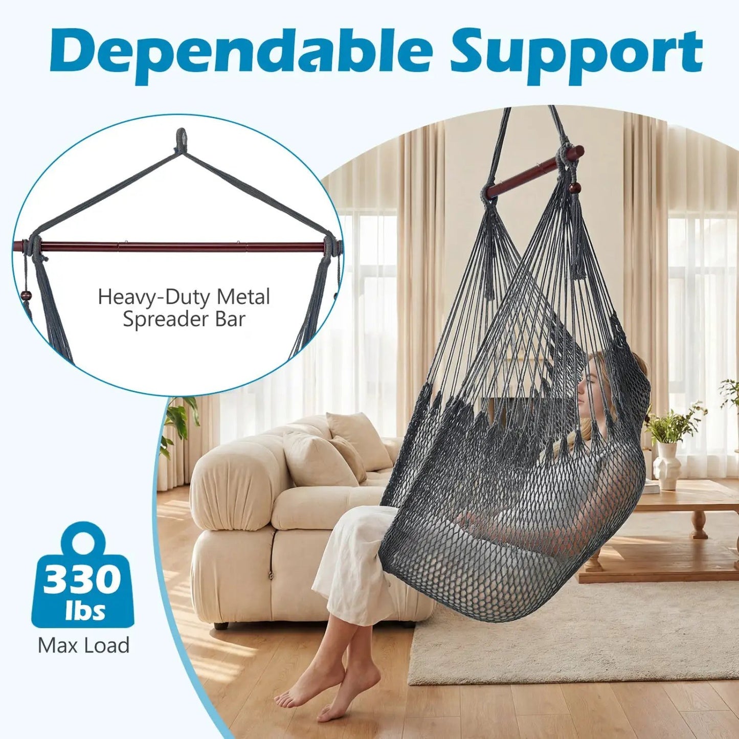 Caribbean Hammock Chair with Spreader Bar Large