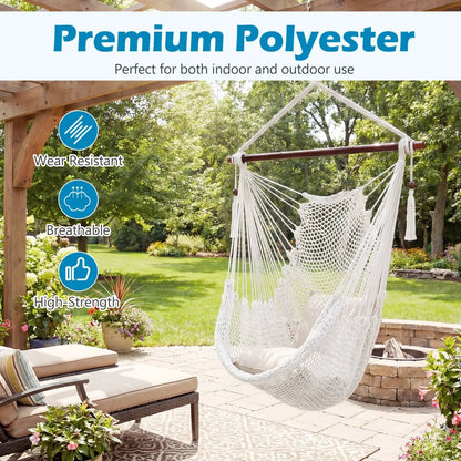 Caribbean Hammock Chair with Spreader Bar Beige
