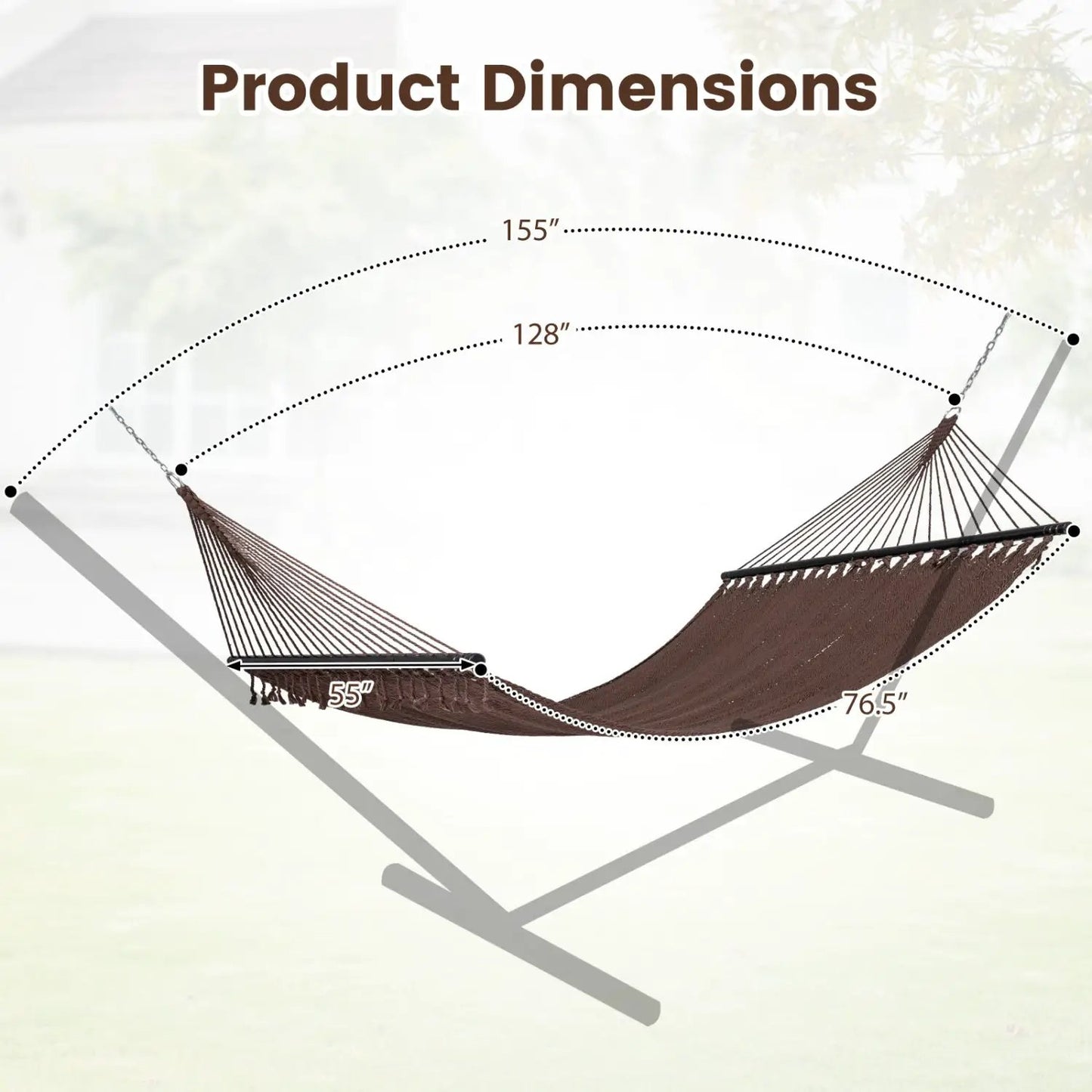 Caribbean Hammock with Spreader Bar for Poolside