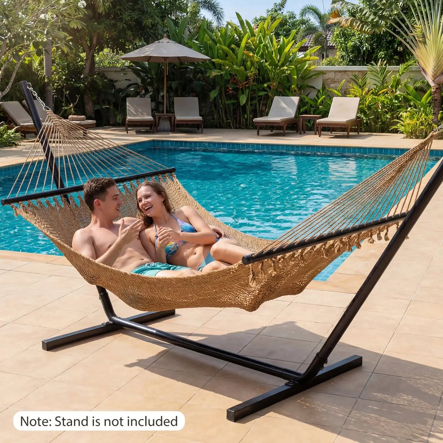 Caribbean Hammock with Spreader Bar for Poolside
