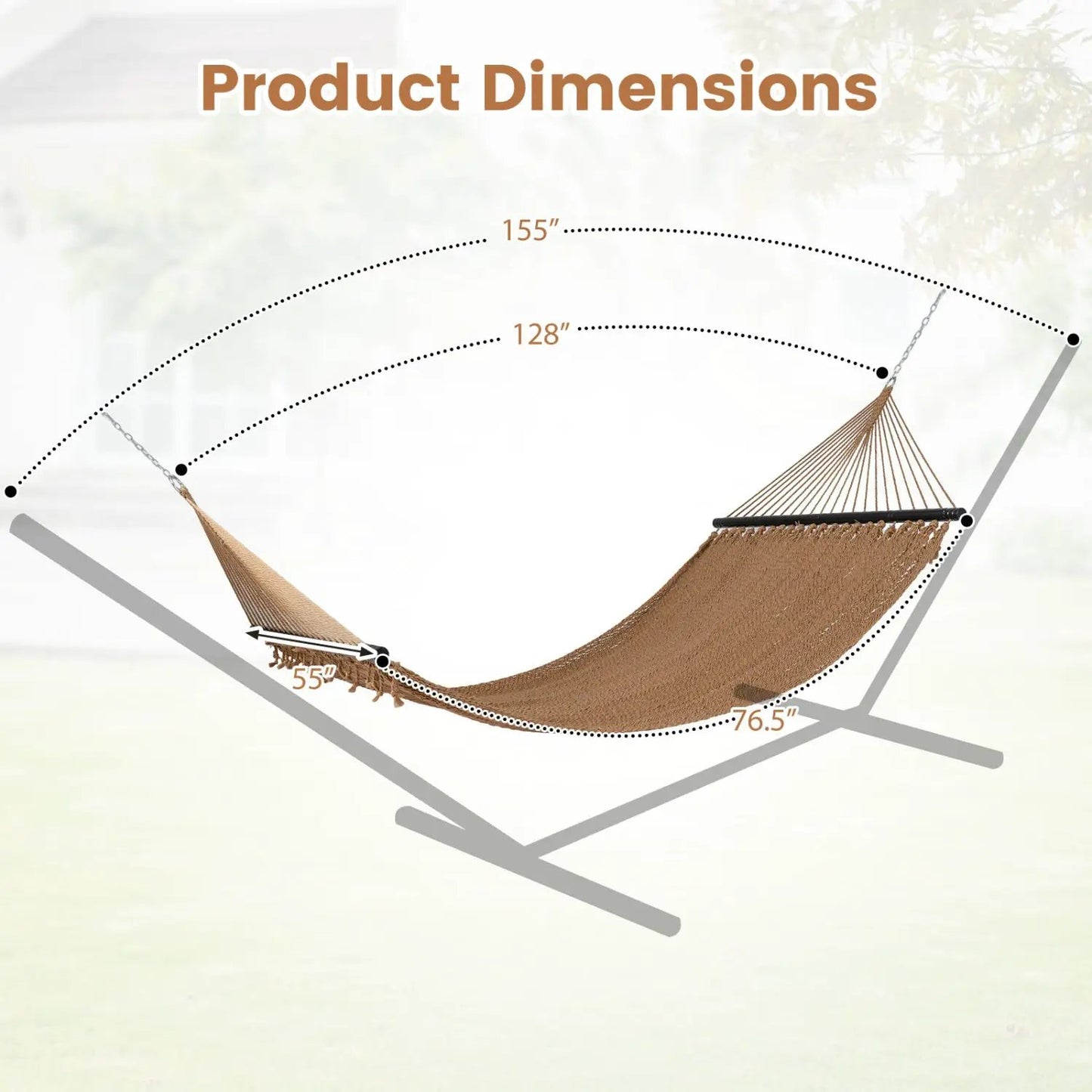 Caribbean Hammock with Spreader Bar for Poolside