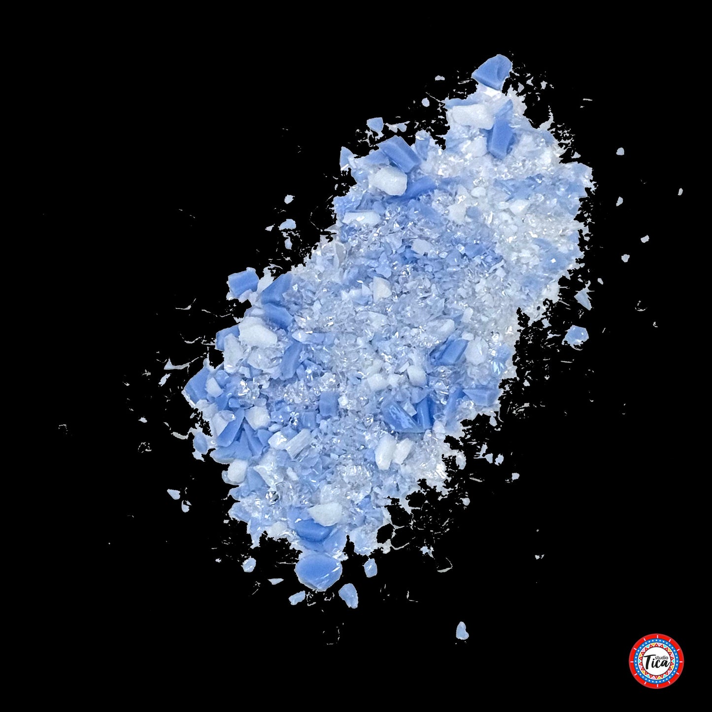 Copo de nieve de vidrio hecho a mano - Azul Carolina - por studioTica