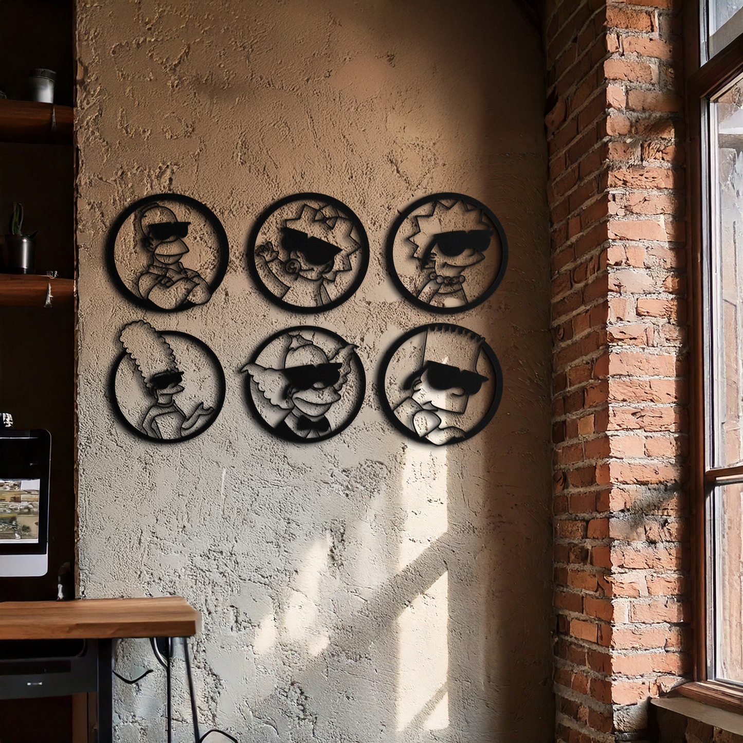 Cartoon Family Silhouette Metal Wall Art – Fun Black Modern Home Decor- KAF528 - Tampa Home & Garden Store