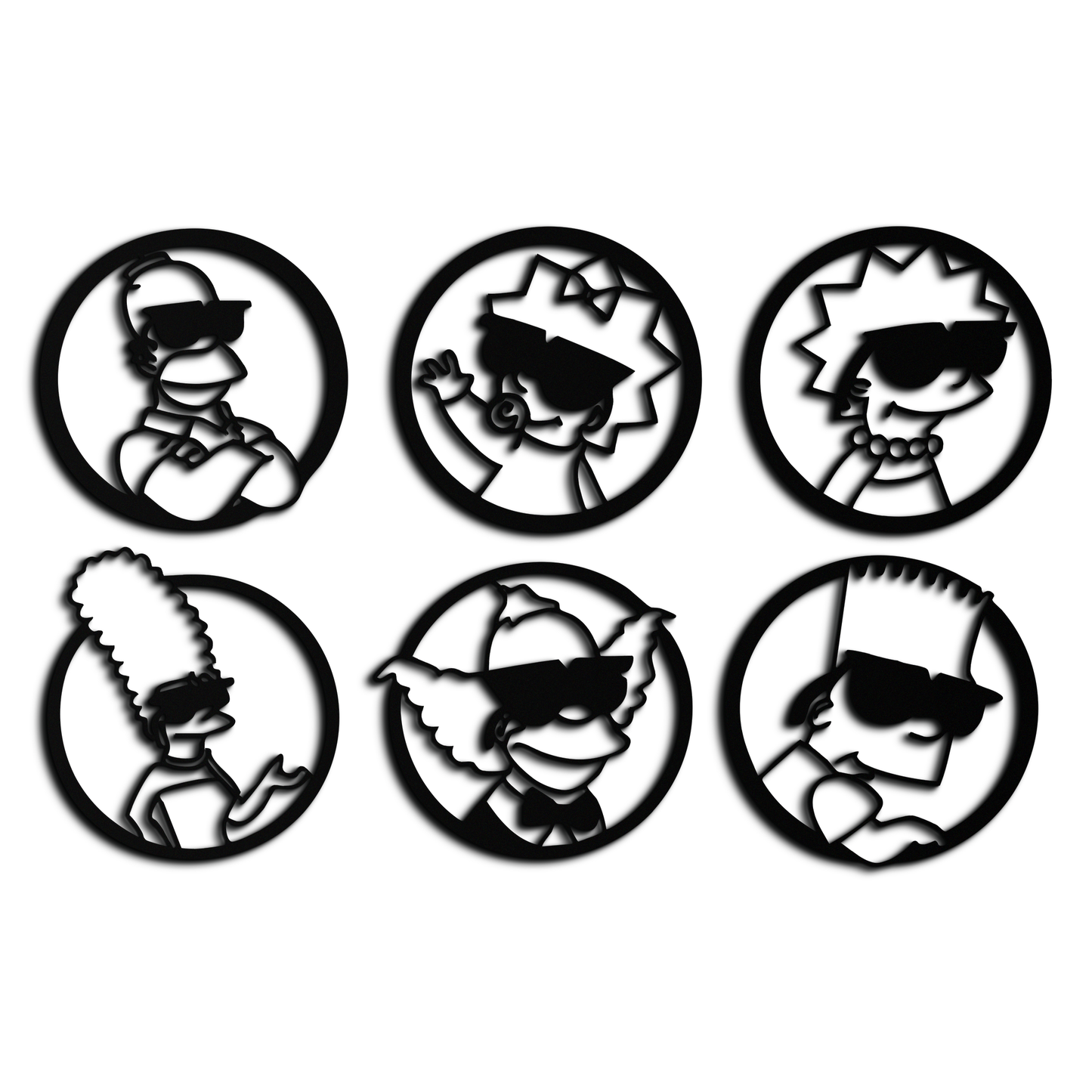 Cartoon Family Silhouette Metal Wall Art – Fun Black Modern Home Decor- KAF528 - Tampa Home & Garden Store
