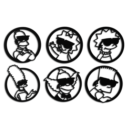 Cartoon Family Silhouette Metal Wall Art – Fun Black Modern Home Decor- KAF528 - Tampa Home & Garden Store