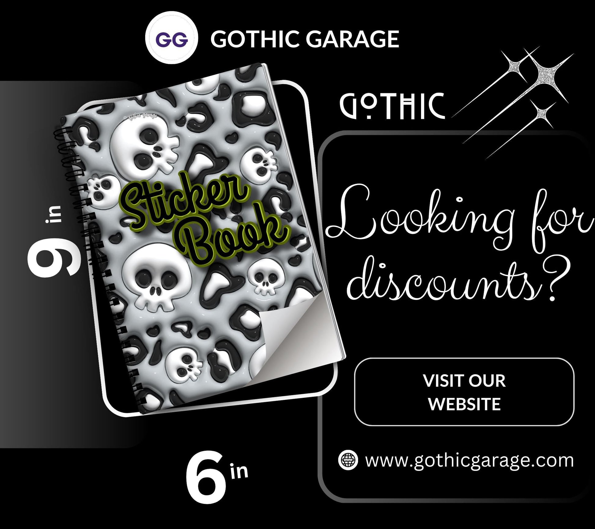 Cartoon Skeletons Reusable Sticker Book, Perfect Gift to Personalize,  Kids and Adult Friendly Sticker Organizer - Tampa Home & Garden Store