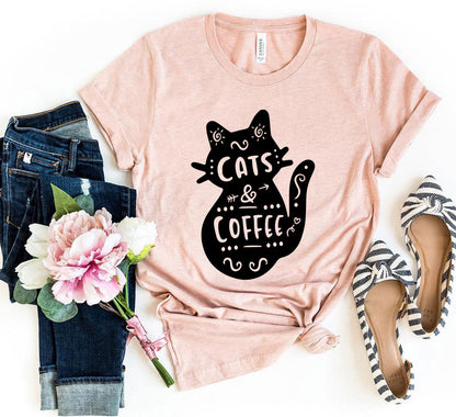 Cat And Coffee T-Shirt - Tampa Home & Garden Store