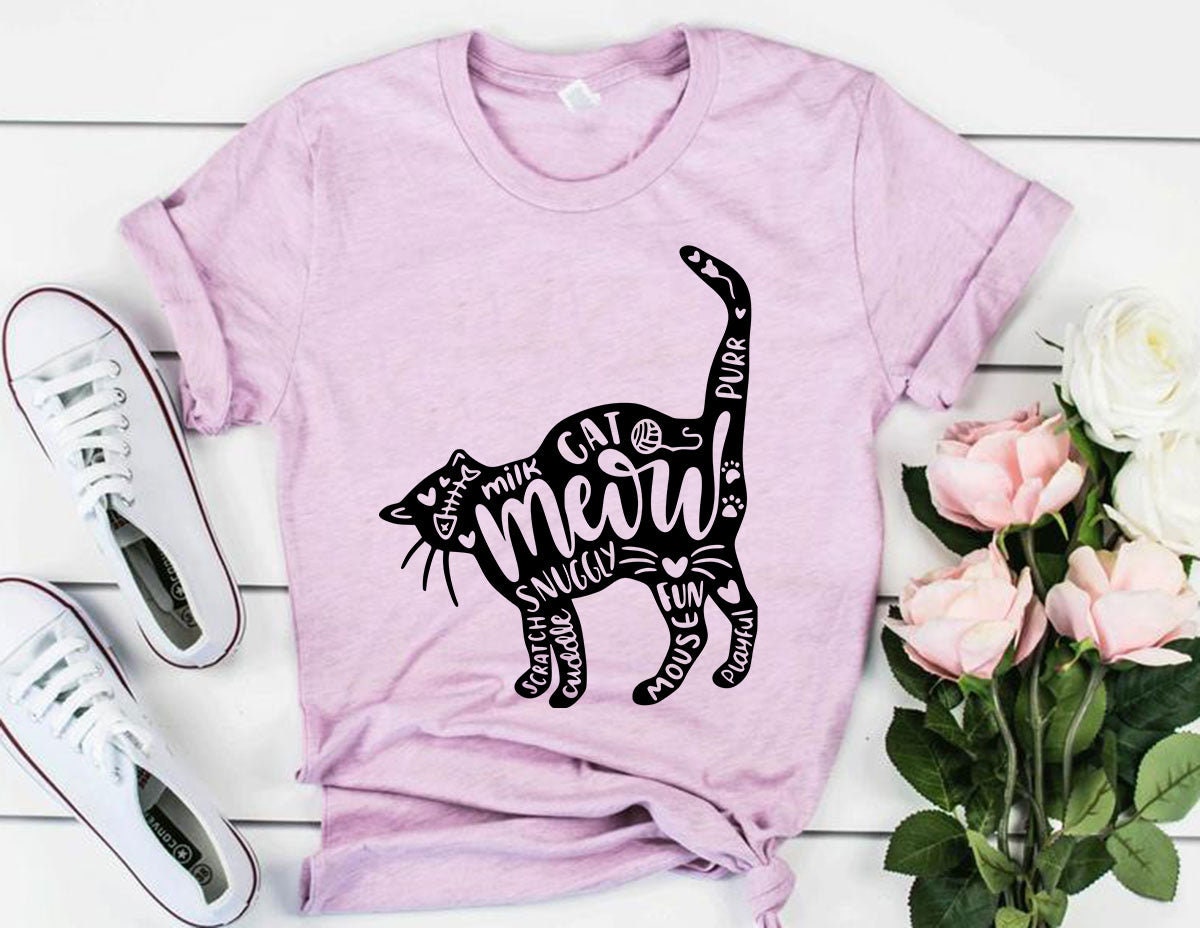 Cat And Words T-Shirt - Tampa Home & Garden Store