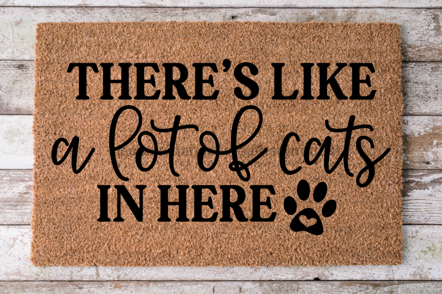 Cat Doormat "A Lot Of Cats In Here" Cat Door Mat - Tampa Home & Garden Store