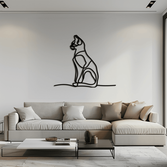 Cat Line Art Metal Wall Art - Modern Minimalist Steel Decor - KAF032 - Tampa Home & Garden Store