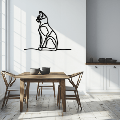 Cat Line Art Metal Wall Art - Modern Minimalist Steel Decor - KAF032 - Tampa Home & Garden Store