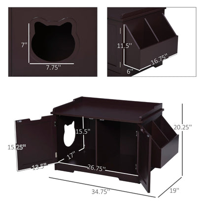 Cat Litter Box Nightstand End Table Enclosure - Tampa Home & Garden Store