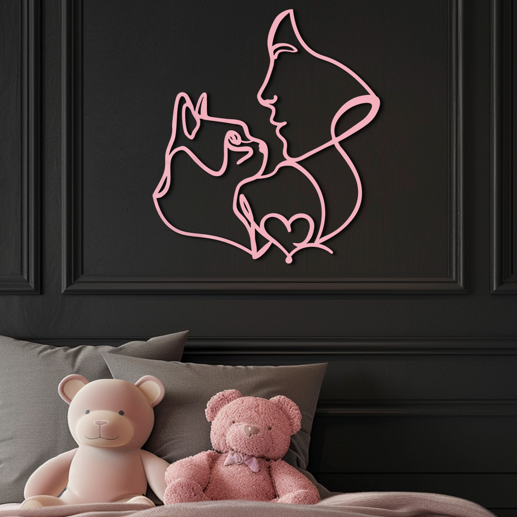 Cat and Woman Silhouette Metal Wall Art – Modern Pet Lover Line Art Decor - KAFGP146 - Tampa Home & Garden Store