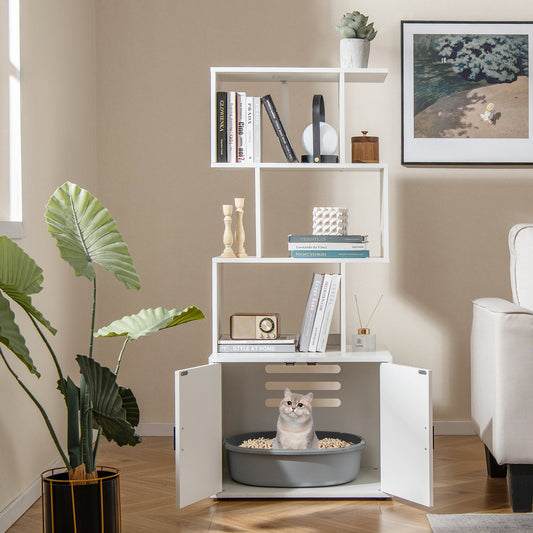 56 Inch Tall Cat Litter Box Enclosure with Storage - Tampa Home & Garden Store