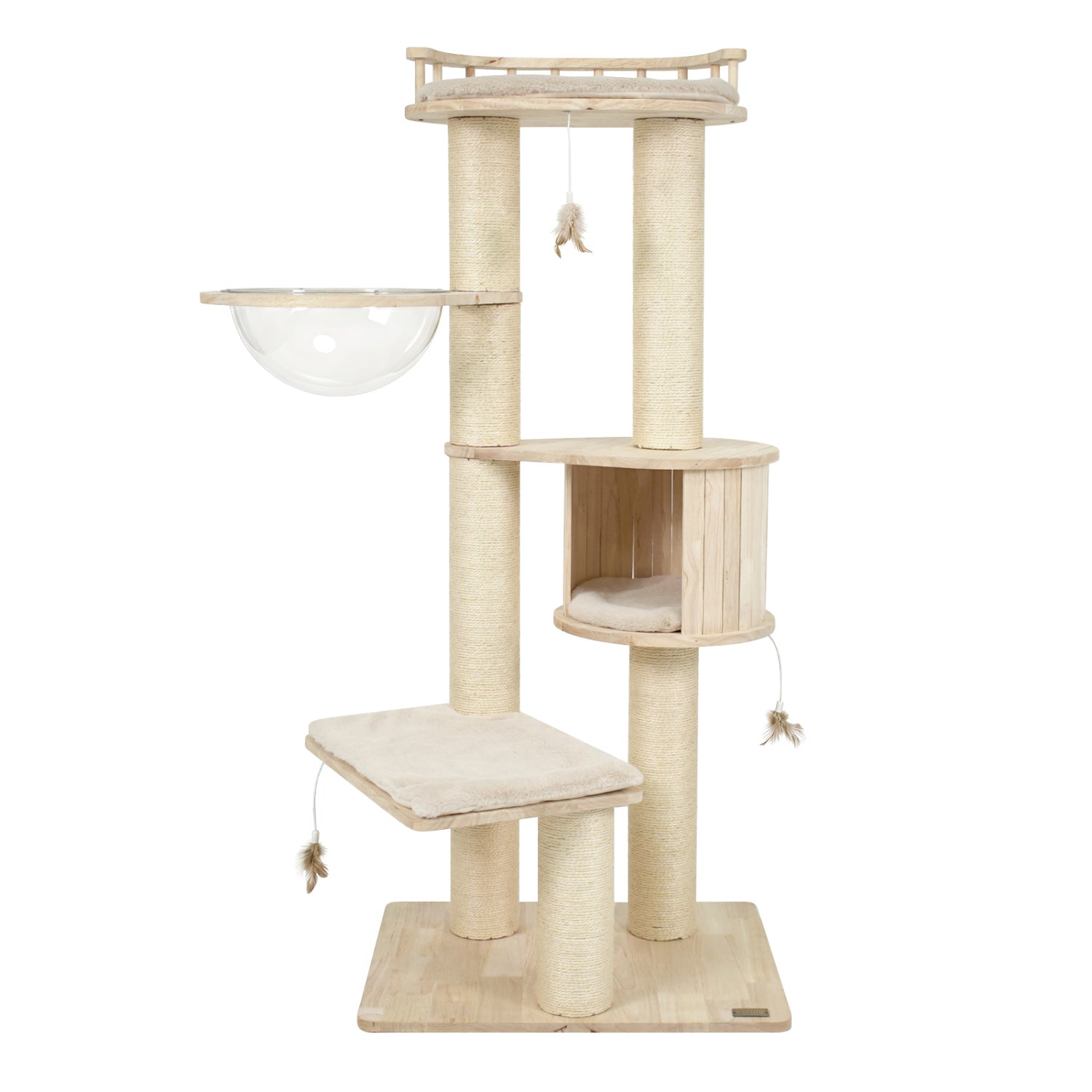 Multi-Level Cat Tree with Perch, Condo & Scratching Posts beige sisal posts plush platforms on Tampa Home & Garden Store