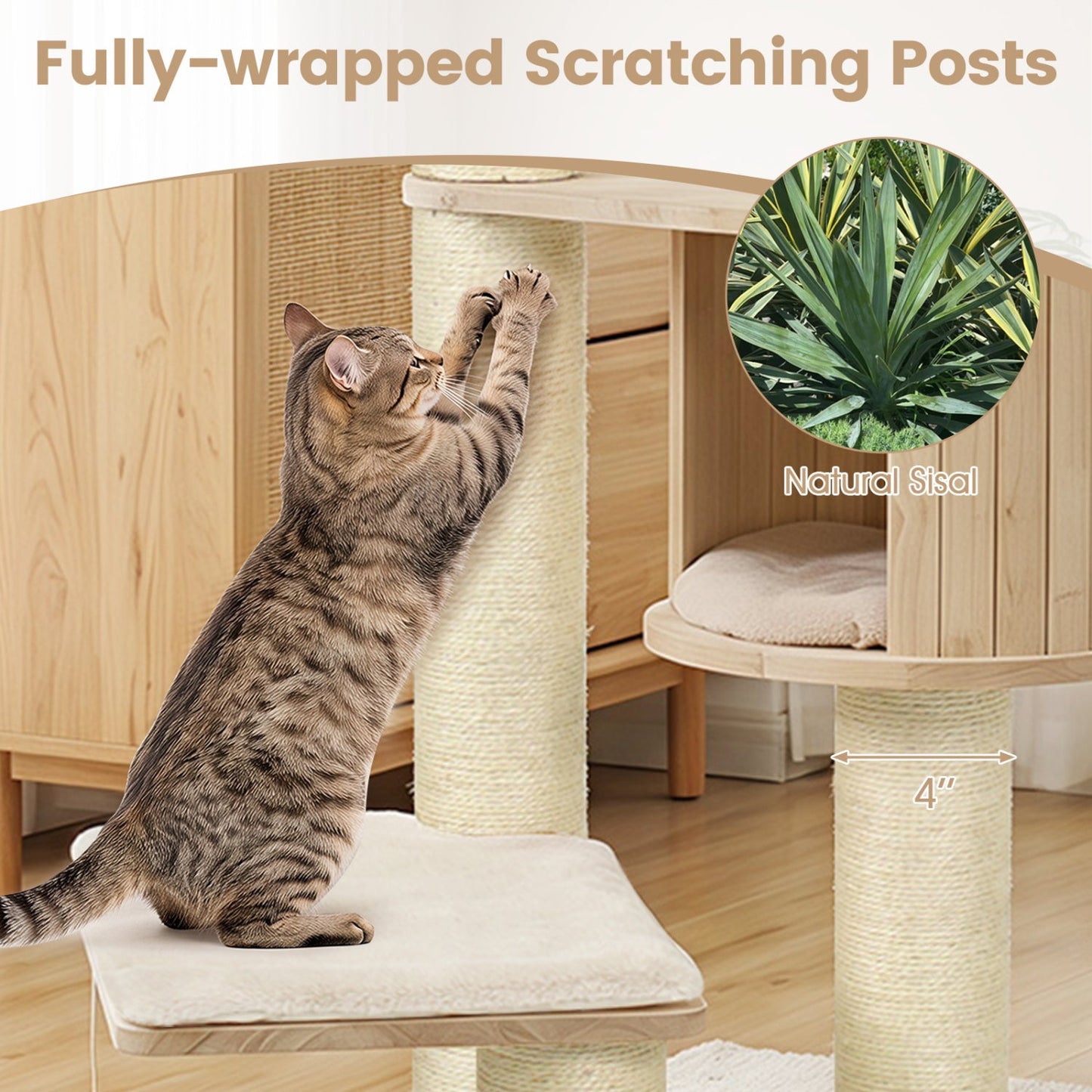 Multi-Level Cat Tree with Perch, Condo & Scratching Posts sisal-wrapped DirectDeals on Tampa Home & Garden Store