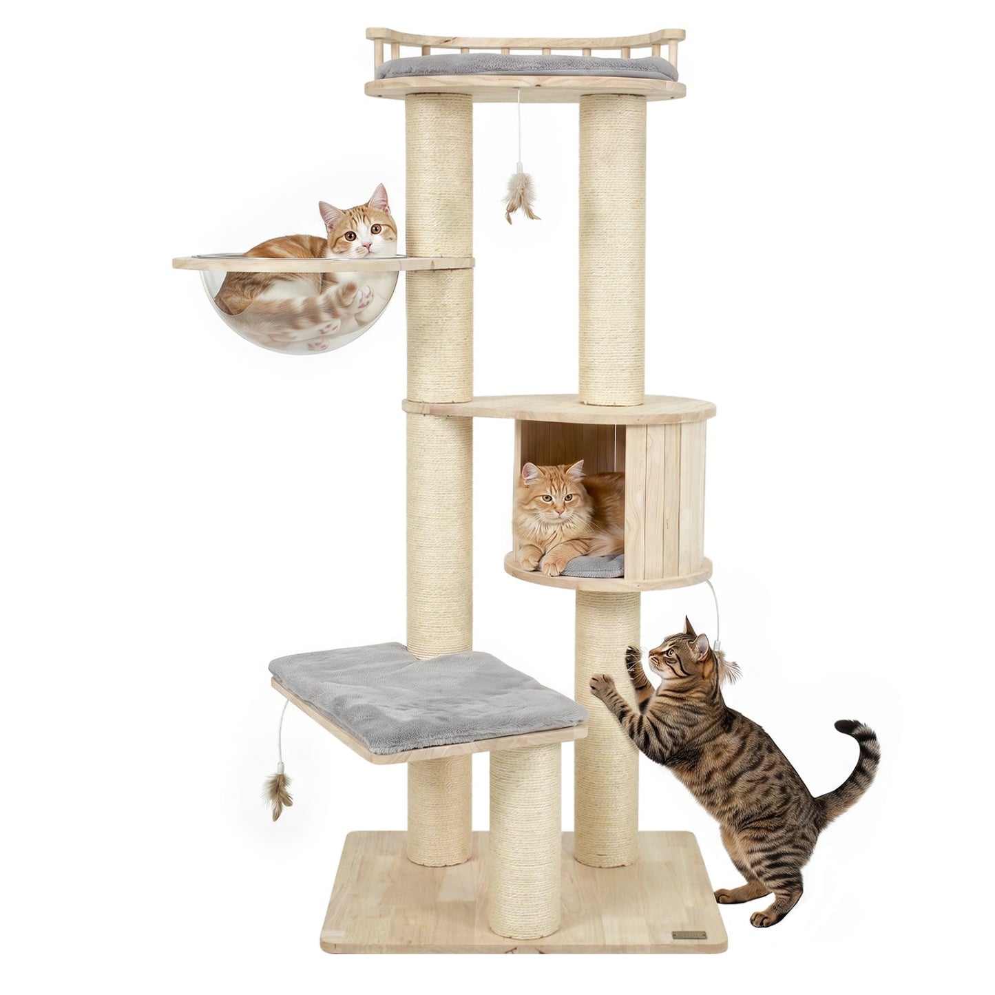 Multi-Level Cat Tree by DirectDeals with sisal posts, hammock and cozy condo on Tampa Home & Garden Store