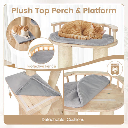 Multi-Level Cat Tree with plush grey cushions and sisal posts by DirectDeals on Tampa Home & Garden Store