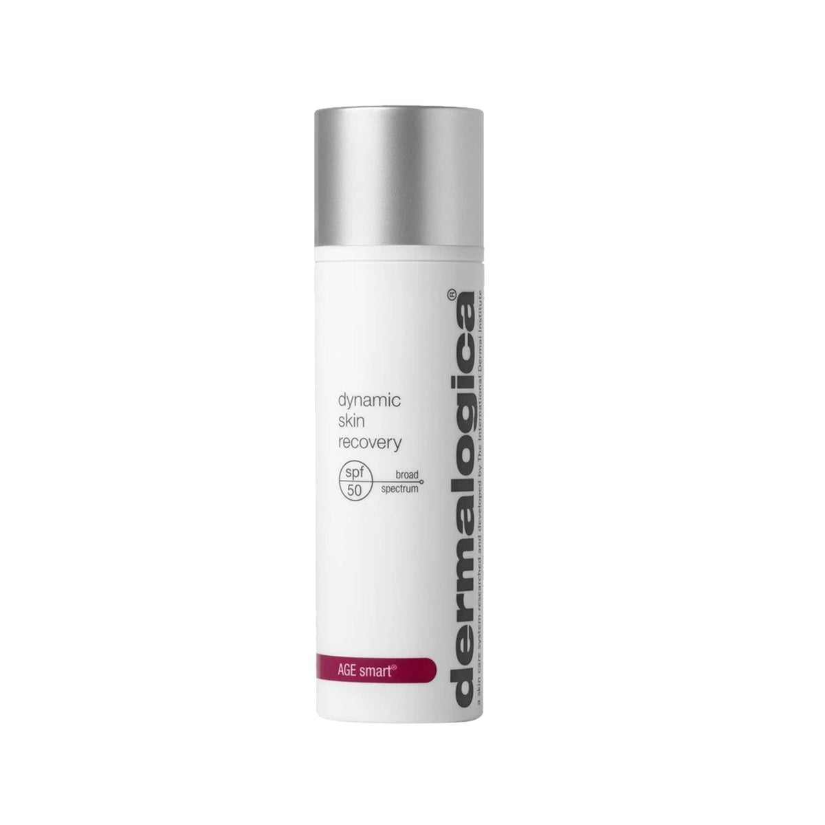 Dermalogica Dynamic Skin Recovery SPF50 moisturizer bottle white with cap and AGE magenta label on Tampa Home & Garden Store