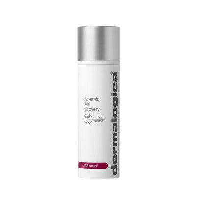 Dermalogica Dynamic Skin Recovery SPF50 moisturizer bottle white with cap and AGE magenta label on Tampa Home & Garden Store