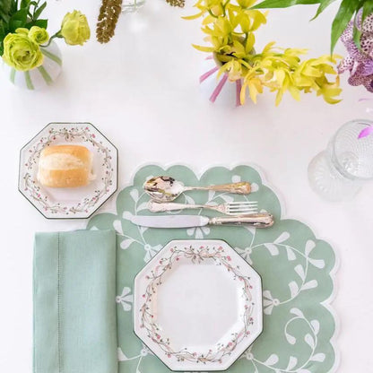 Classic Celadon Linen Napkin and Placemat Set by Talah Home; one placemat and one napkin on Tampa Home & Garden Store
