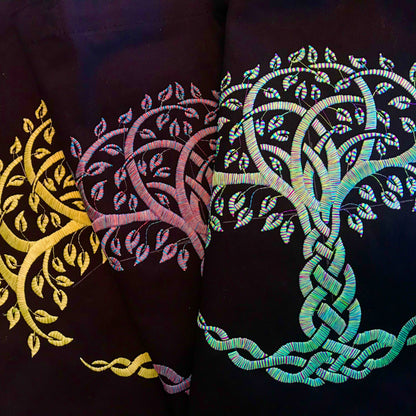 Celtic Knot Tree of Life Embroidered Tote Bag Custom Order Hundreds of Color Combinations - Tampa Home & Garden Store