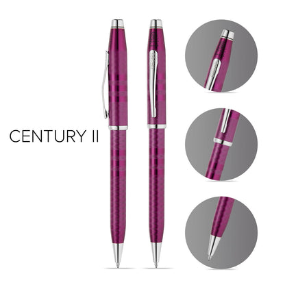 Cross Century II Midnight Plum ballpoint pens, purple finish with silver trims, 2-pack on Tampa Home & Garden Store