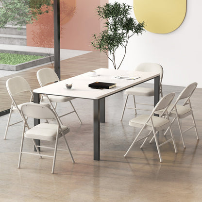 Juego de 6 sillas plegables con asiento acolchado y respaldo tapizado en tela - Juego de 6