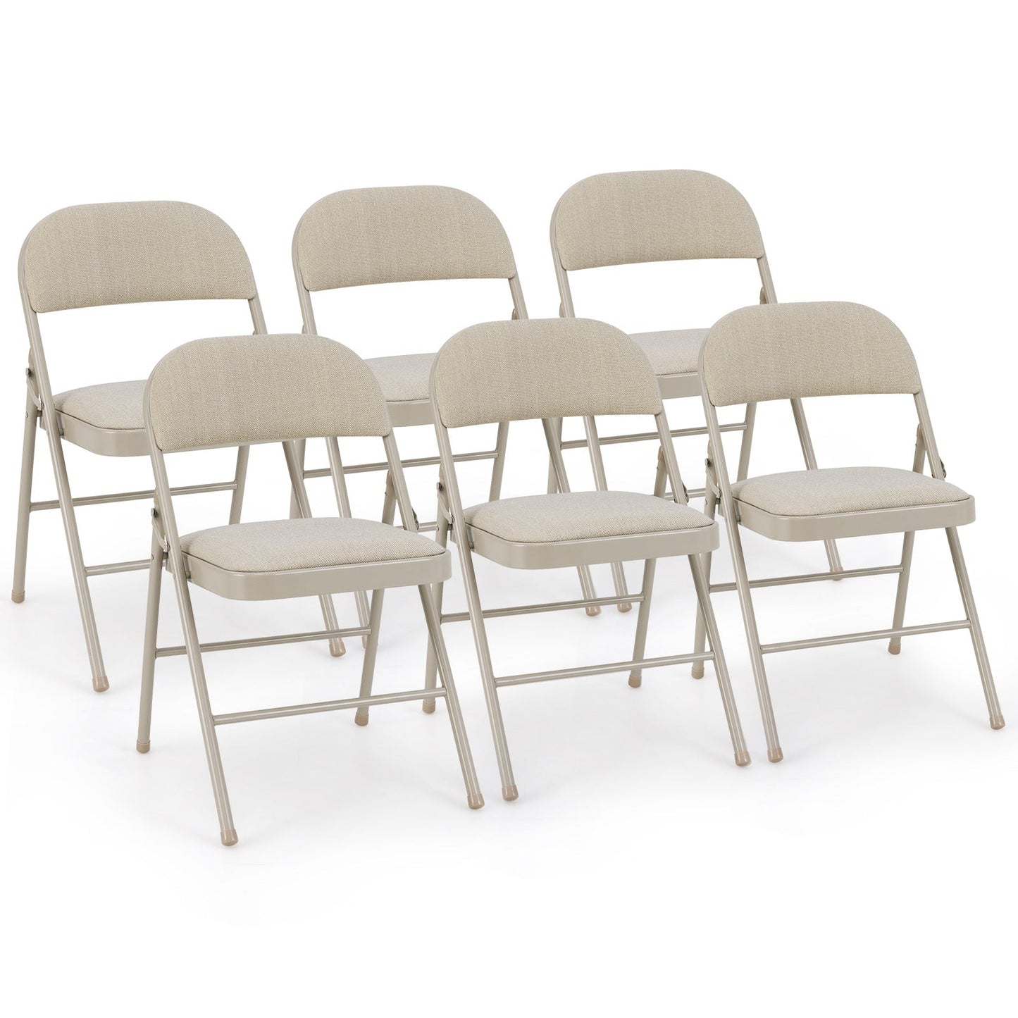 Juego de 6 sillas plegables con asiento acolchado y respaldo tapizado en tela - Juego de 6