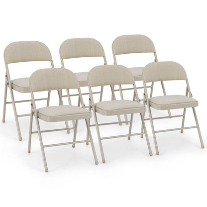 Juego de 6 sillas plegables con asiento acolchado y respaldo tapizado en tela - Juego de 6