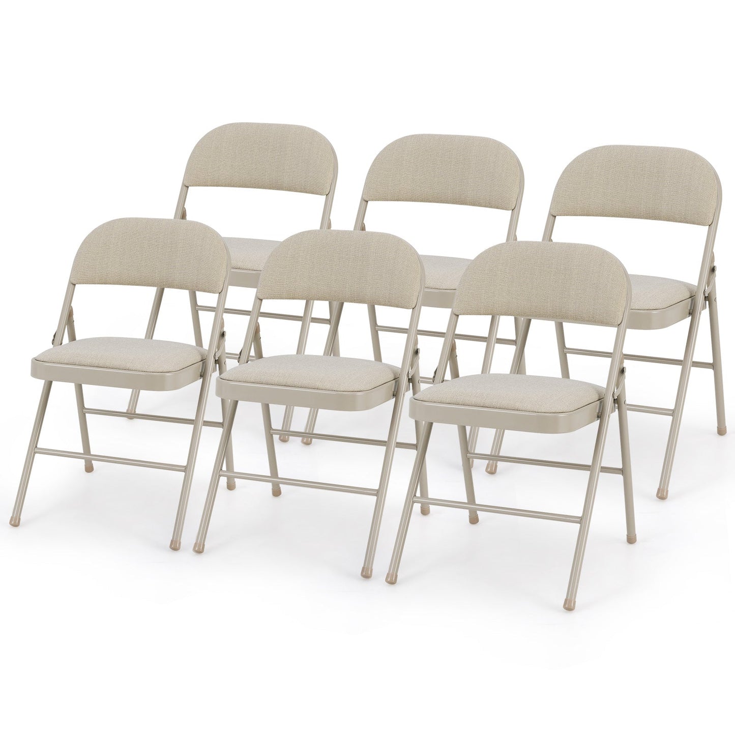 Juego de 6 sillas plegables con asiento acolchado y respaldo tapizado en tela - Juego de 6