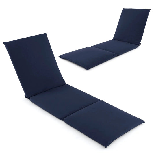 DirectDeals navy outdoor chaise lounge cushion with fixing straps on Tampa Home & Garden Store