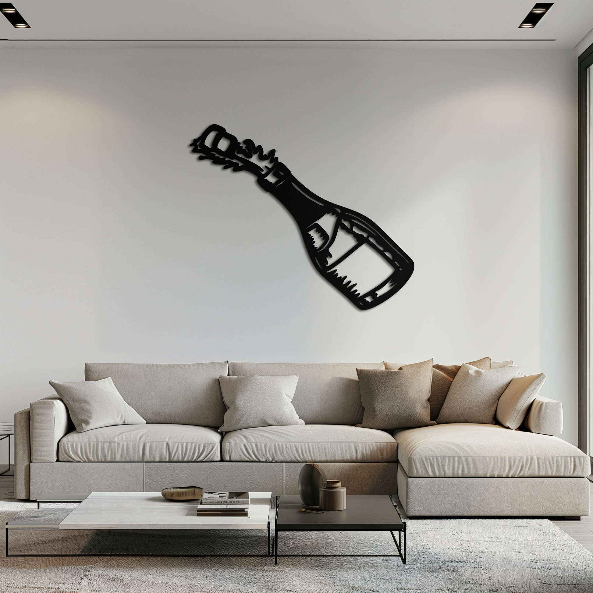 Champagne Bottle Explosion Metal Wall Art – Celebration-Themed Modern Decor for Bars and Kitchens- KAF646 - Tampa Home & Garden Store