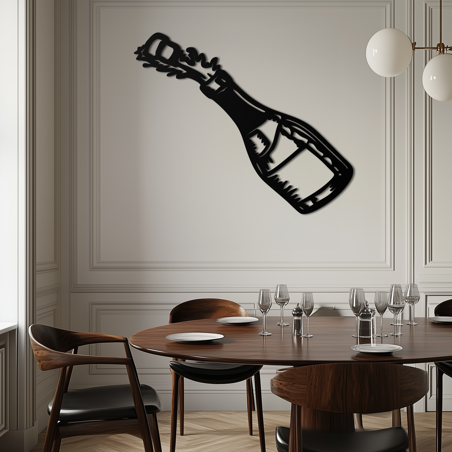 Champagne Bottle Explosion Metal Wall Art – Celebration-Themed Modern Decor for Bars and Kitchens- KAF646 - Tampa Home & Garden Store