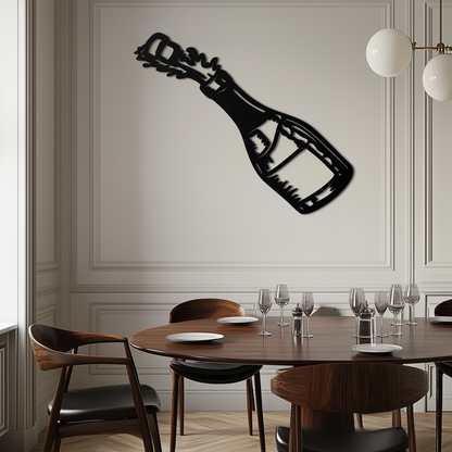 Champagne Bottle Explosion Metal Wall Art – Celebration-Themed Modern Decor for Bars and Kitchens- KAF646 - Tampa Home & Garden Store