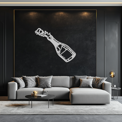 Champagne Bottle Explosion Metal Wall Art – Celebration-Themed Modern Decor for Bars and Kitchens- KAF646 - Tampa Home & Garden Store