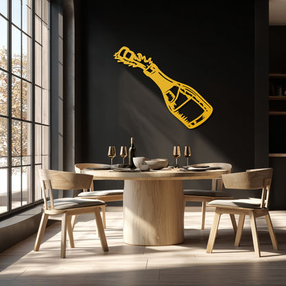 Champagne Bottle Explosion Metal Wall Art – Celebration-Themed Modern Decor for Bars and Kitchens- KAF646 - Tampa Home & Garden Store