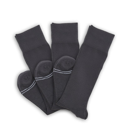 DeadSoxy Asher Charcoal Dress Socks 3-pack, boardroom dress socks on Tampa Home & Garden Store