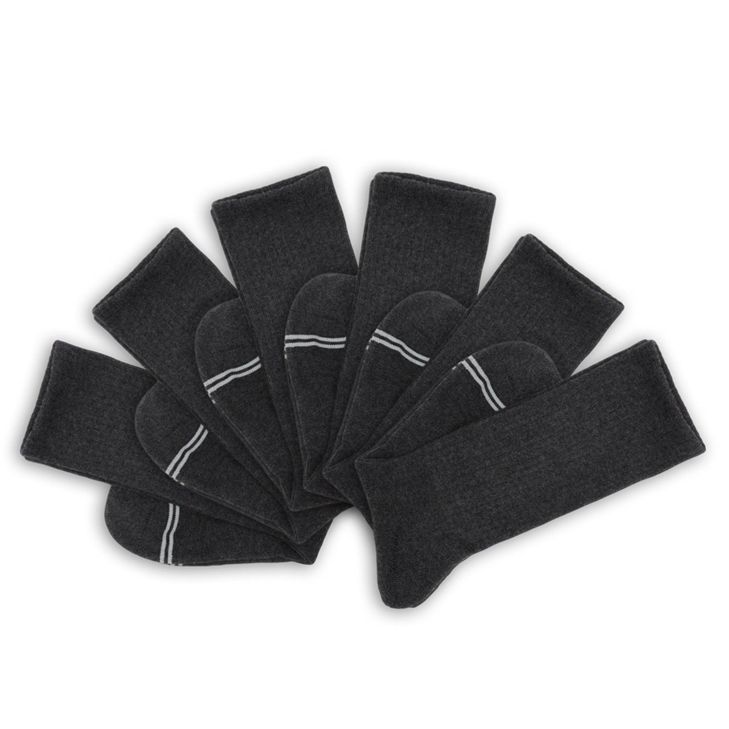 DeadSoxy Charcoal Casual Crew Socks 6-pack, dark gray crew socks with white stripe on Tampa Home & Garden Store