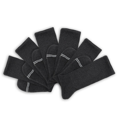 DeadSoxy Charcoal Casual Crew Socks 6-pack, dark gray crew socks with white stripe on Tampa Home & Garden Store