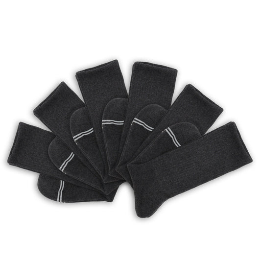 DeadSoxy Charcoal Casual Crew Socks 6-pack, dark gray crew socks with white stripe on Tampa Home & Garden Store